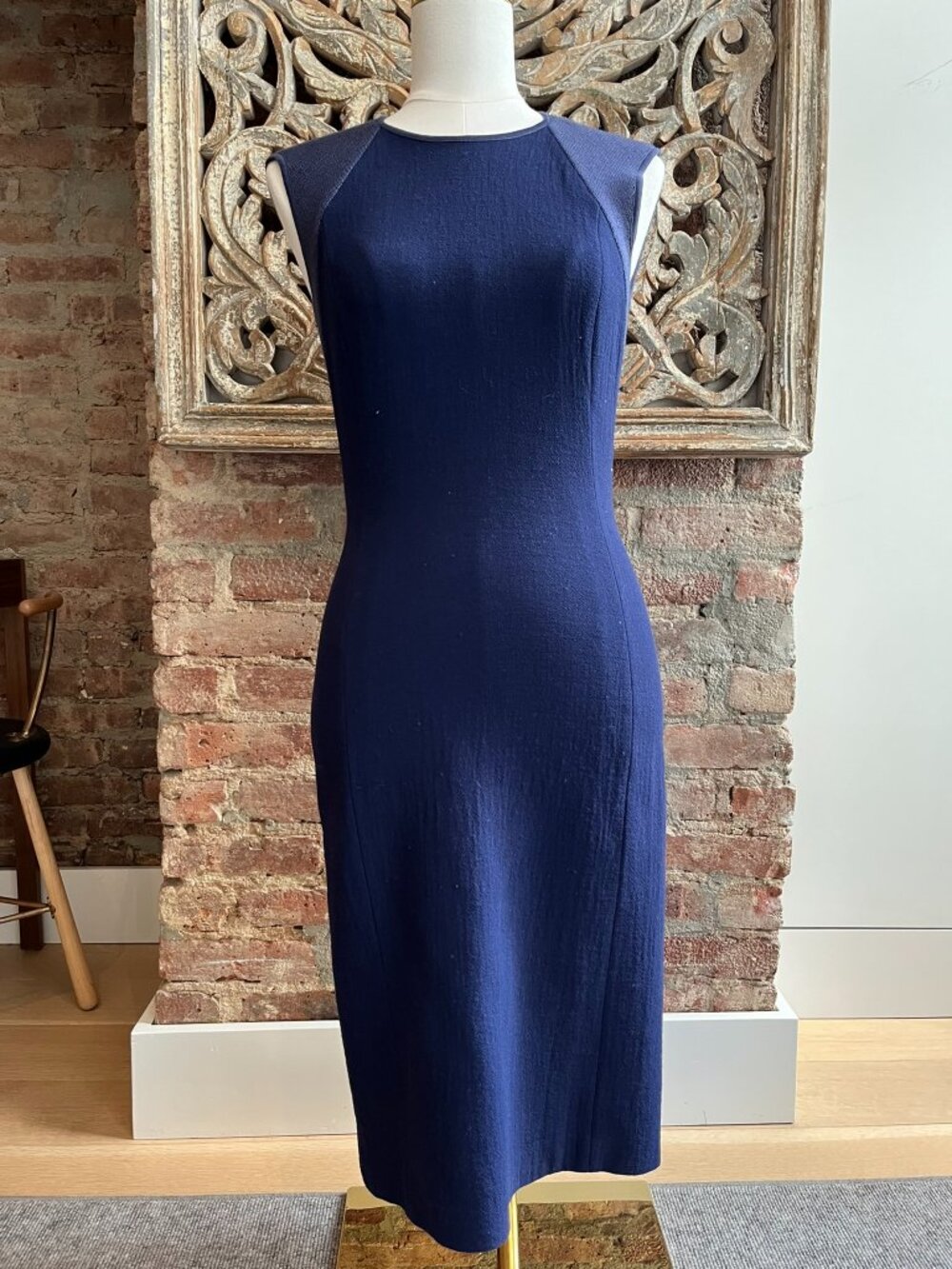 Agnona Navy Sleeveless Sheath Dress - Size 40